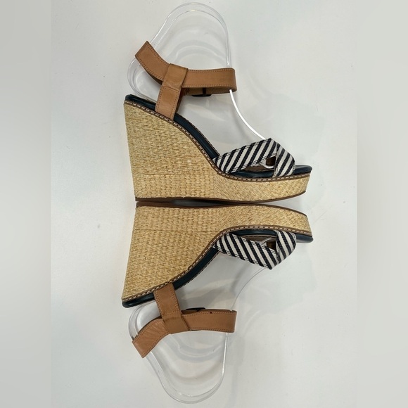 SPLENDID Tan with Blue and white stripe wedge sandals size 7. - Picture 5 of 8